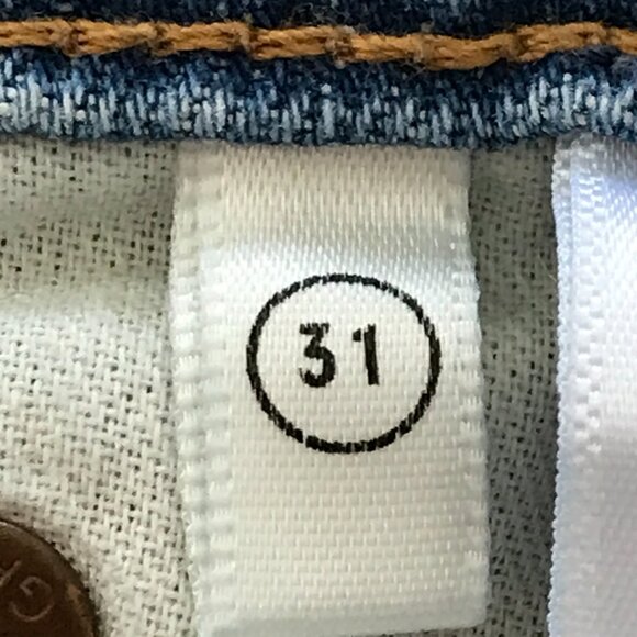 Grlfrnd The Karolina Straight Crop Jeans Women 31 Blue High Rise Distressed - Picture 4 of 15